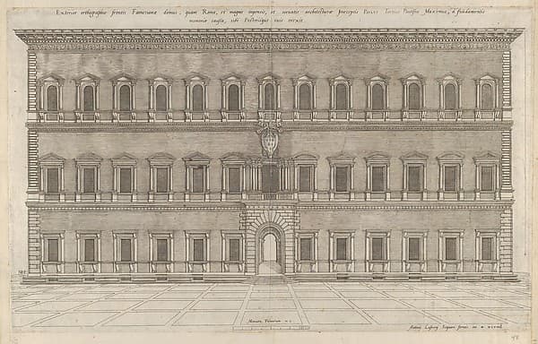 Speculum Romanae Magnificentiae: Exterior of the Farnese Palace