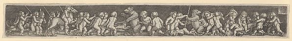 Frieze with Children Fighting Bears