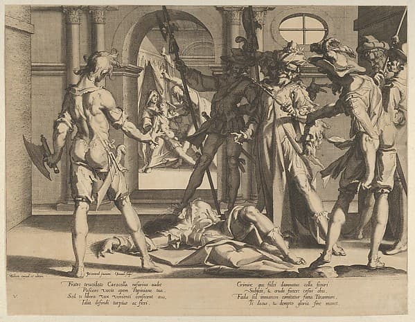 The Behading of the Roman Judge Papinian, from Thronus Justitiae, tredecim pulcherrimus tabulis..., plate 5