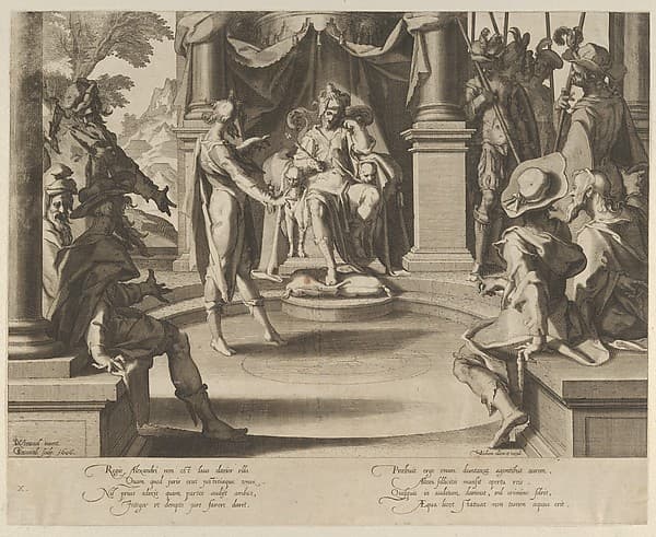 Alexander the Great as a Judge, from Thronus Justitiae, tredecim pulcherrimus tabulis..., plate 10