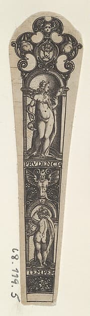 Design for a Knife Handle with Personifications of Prudence and Temperance