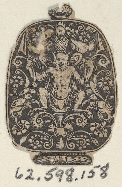 Design for a Sword Pommel with a Crouching Satyr