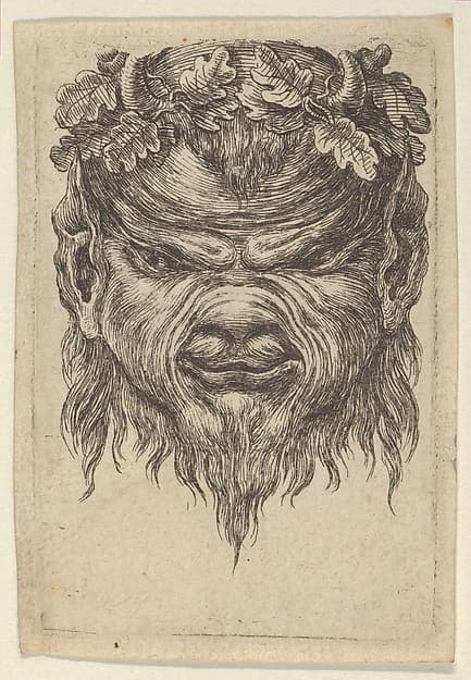 Satyr Mask with an Indented Snout and a Wreath of Oak Leaves, from Divers Masques