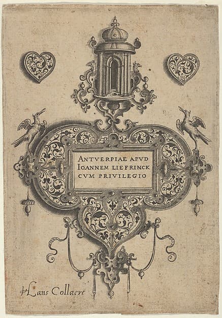 Title Plate, from "Pendant Designs with Architectural Elements and Vegetal-Arabesques"