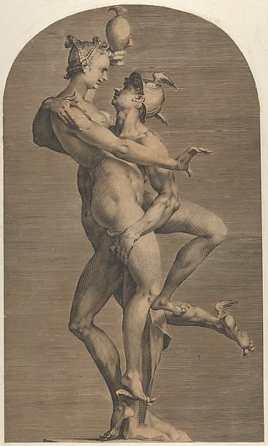 Mercury Abducting Psyche (lateral view Psyche's side), from a set of three views of the sculpture