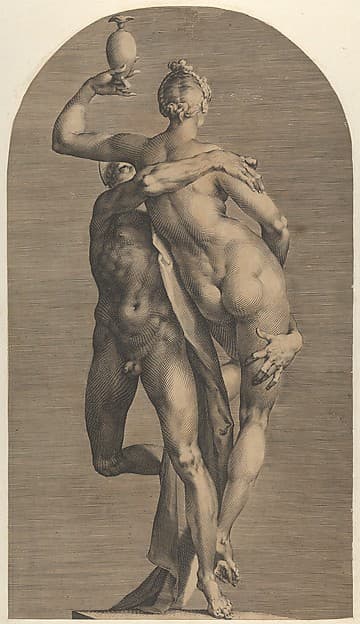 Mercury Abducting Psyche (view with Psyche from behind), from a set of three views of the sculpture