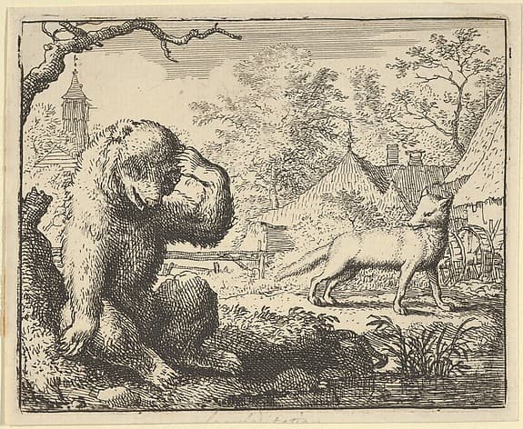 Renard Makes Fun of the Bear from Hendrick van Alcmar's Renard The Fox