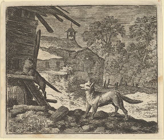 The Cat Climbs a Barn from Hendrick van Alcmar's Renard The Fox
