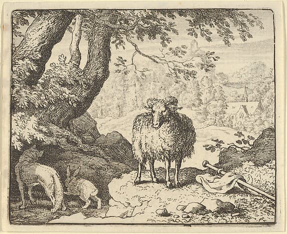 Renard Convinces the Rabbit to Enter His Burrow and Kills Him from Hendrick van Alcmar's Renard The Fox