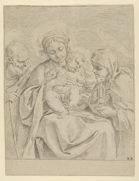 The Holy Family with Saint Clare, counterproof