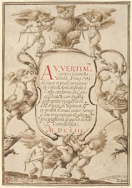 Frontispiece with Putti and Animals