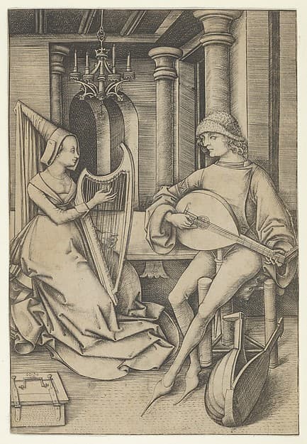Lute Player and Harpist, from Scenes of Daily Life
