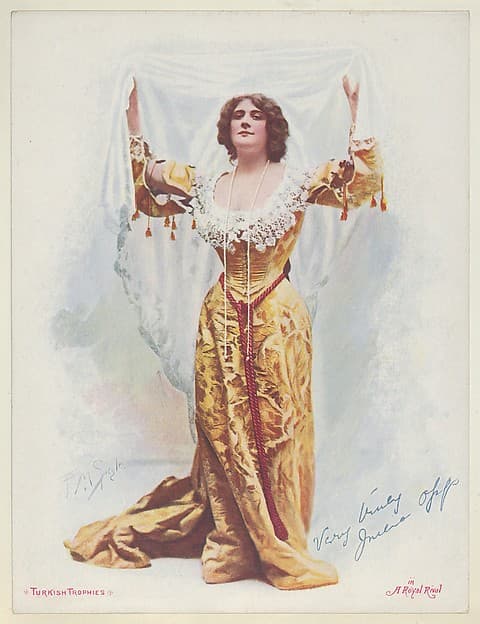 Julia Opp in A Royal Rival, from the Actresses series (T1), distributed by the American Tobacco Co. to promote Turkish Trophies Cigarettes