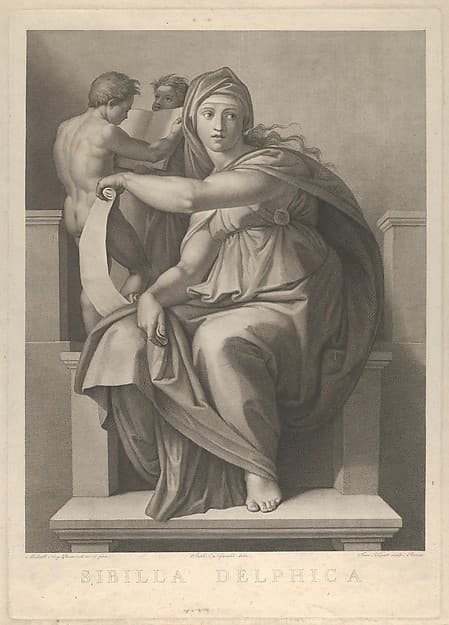 The Delphic Sibyl after the fresco by Michelangelo in the Sistine Chapel