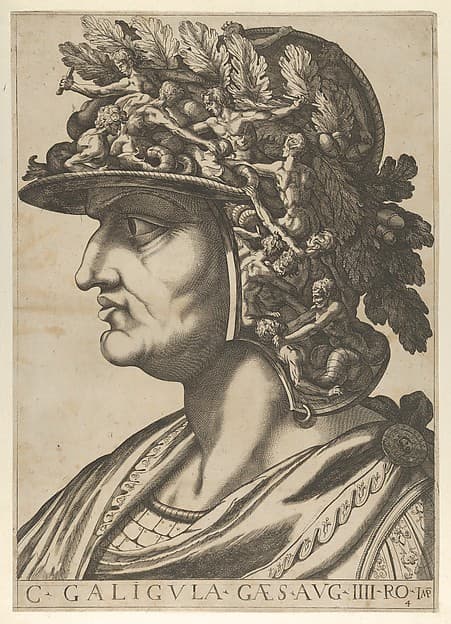 Plate 4: Caius in profile facing left, from "The Twelve Caesars"