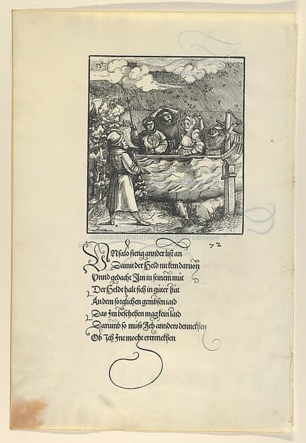 Theurerdanck's Ship Endangered by Hail and Storm, from Theuerdanck