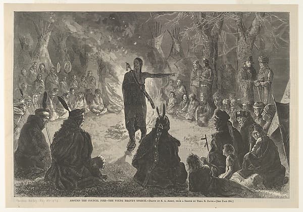 Around the Council Fire, The Young Brave's Speech (from "Harper's Weekly")