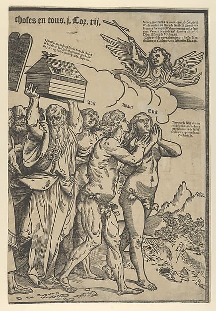 The Triumph of Christ: the last sheet on the right showing Adam and Eve who lead the procession