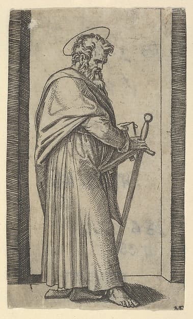 Saint Paul, sword in his right hand, from "Piccoli Santi" (Small Saints)