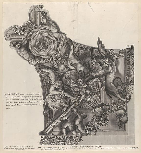 Plate 7: Allegory of Justice with griffin of Manlius Toquatus, from Barberinae aulae fornix