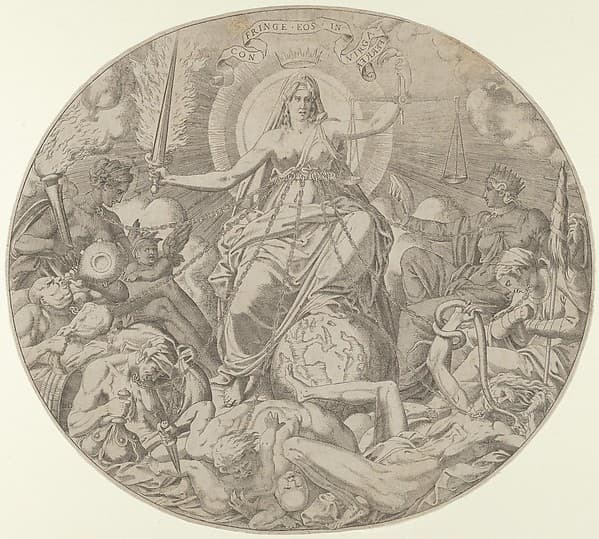Justice, frontispiece from the "Seven Deadly Sins"