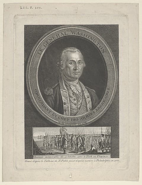 Le Général Washington, Commendant en Chef des Amées Americaines, né en Virginie en 1733