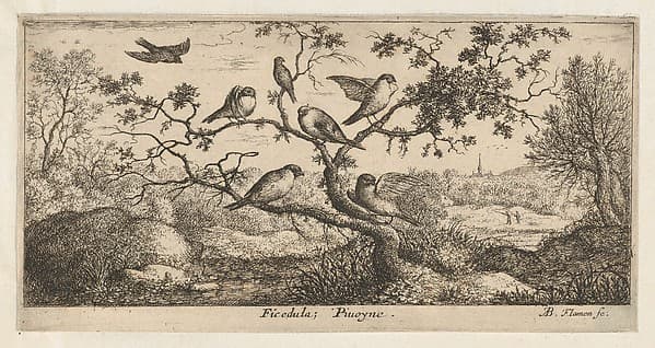Ficedula, Piuoyne (The Bullfinch), from "Livre d'Oyseaux" (Book of Birds)