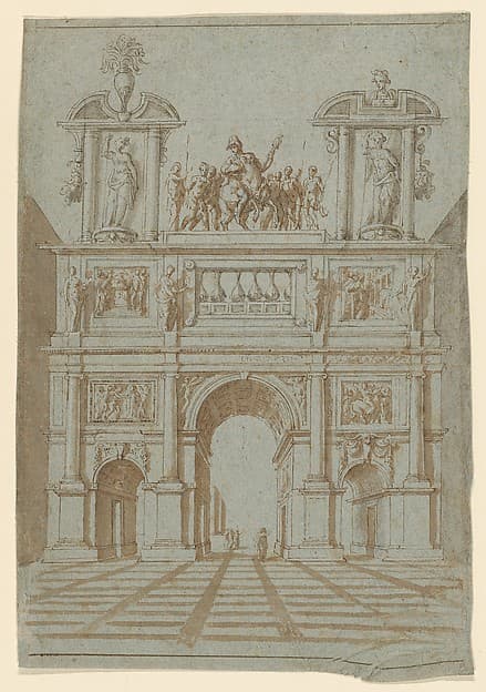 Design for a Triumphal Arch in Perspectival Rendering