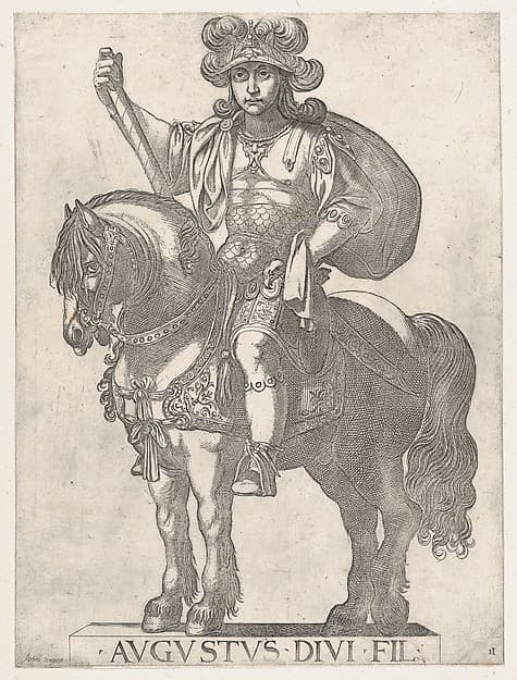 Plate 2: Emperor Augustus on Horseback, from 'the First Twelve Roman Caesars'