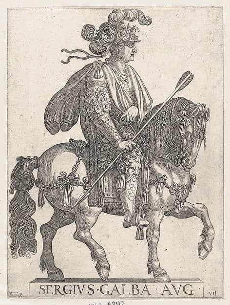 Plate 7: Emperor Galba on Horseback, from 'The First Twelve Roman Caesars'