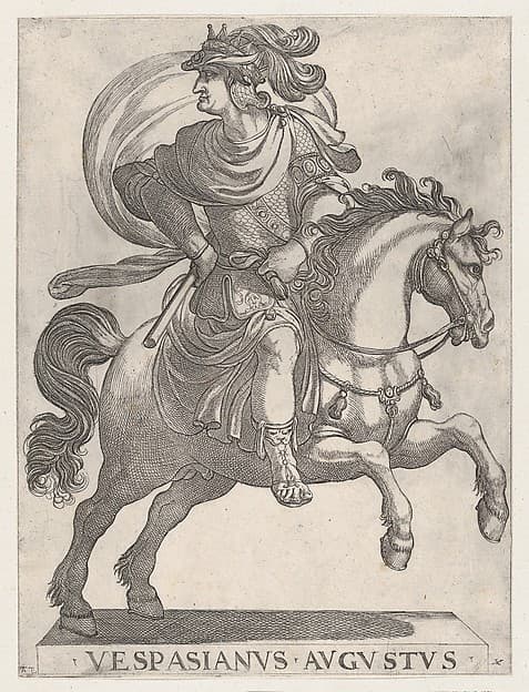 Emperor Vespasian on Horseback, from the series The First Twelve Roman Caesars, plate 10