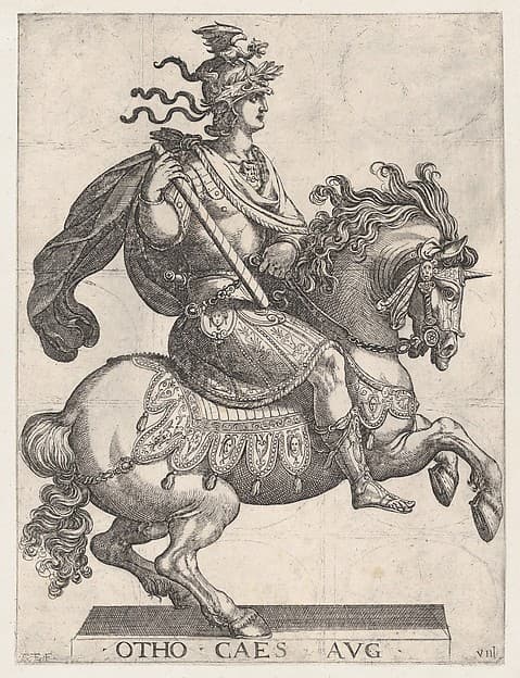 Plate 8: Emperor Otho on Horseback, from 'The First Twelve Roman Caesars'