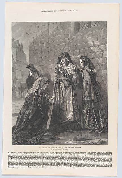 Flight of the Queen of James II, from "Illustrated London News"