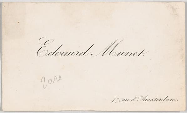 Edouard Manet, calling card