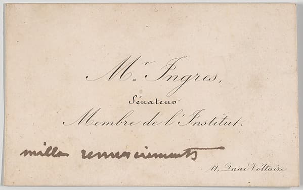 J.A.D. Ingres, calling card