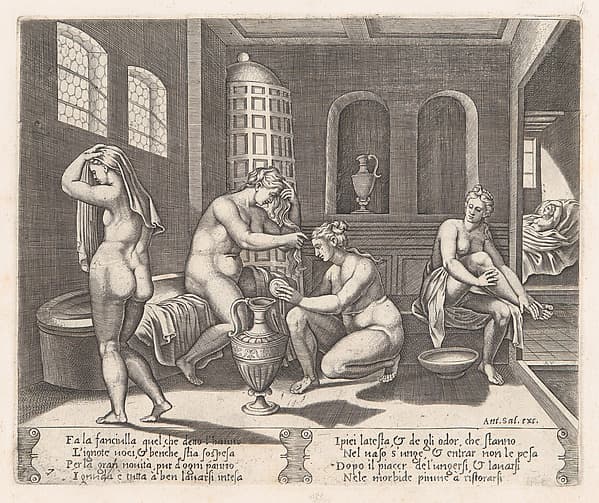 Plate 7: Psyche attended in her bath, from "The Story of Cupid and Psyche as told by Apuleius"