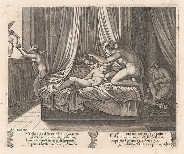 Plate 13: Psyche looking at Cupid, from "The Story of Cupid and Psyche as told by Apuleius"