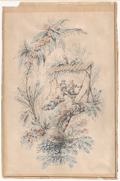Fantastical Landscape with Exotic Plants and Three Figures