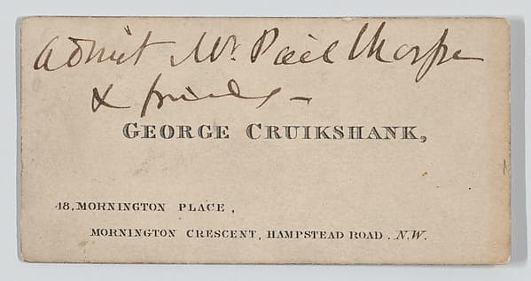 George Cruikshank, calling card