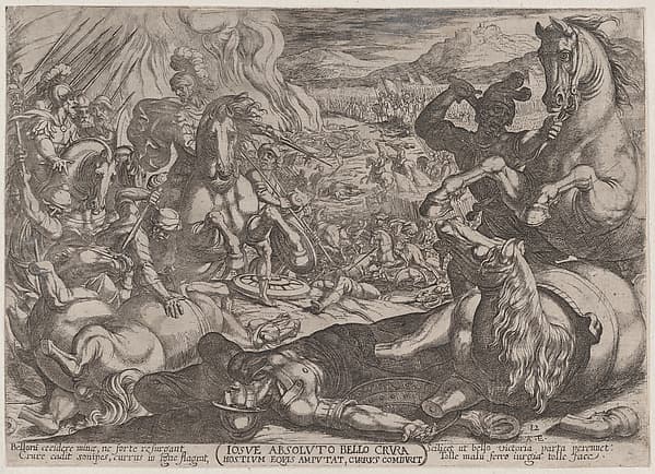 Plate 12: Joshua Mutilates his Enemies' Horses, from 'The Battles of the Old Testament'