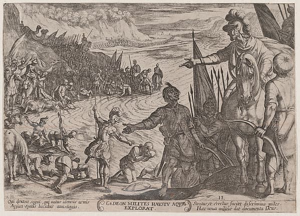 Plate 13: Gideon Choosing his Soldiers, from 'The Battles of the Old Testament'
