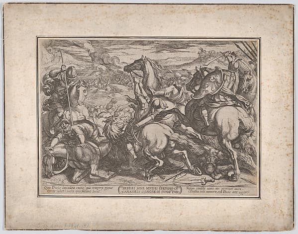 Plate 6: The Israelites Defeated by the Canaanites for Having Disobeyed Moses, from 'The Battles of the Old Testament'