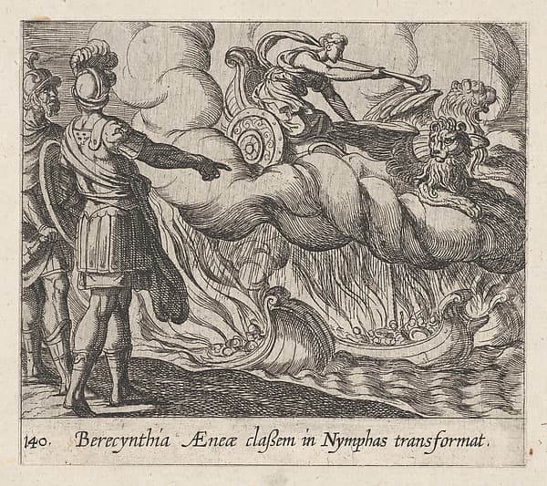 Plate 140: The Trojan Ships Changed into Nymphs (Berecynthia AEneae classem in Nymphas transformat), from Ovid's 'Metamorphoses'