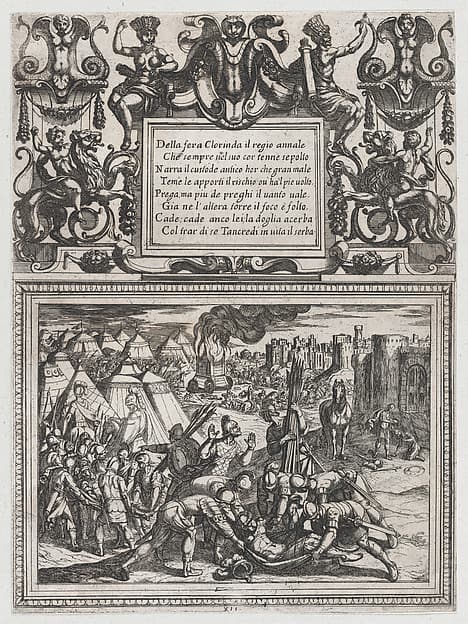 Plate 12: Illustration to Canto XII, from Torquato Tasso's 'Gerusalemme liberata III'