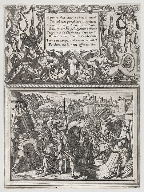 Plate 11: Illustration to Canto XI, from Torquato Tasso's 'Gerusalemme liberata III'