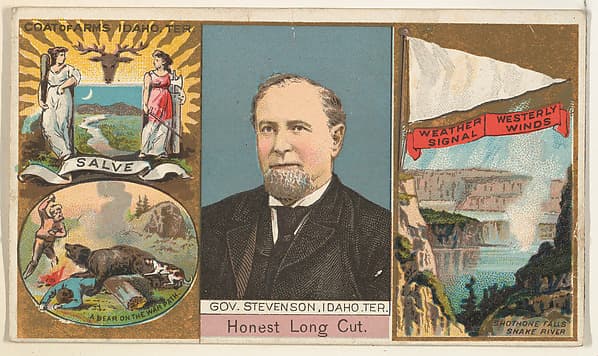 Governor Stevenson, Idaho Territory, from "Governors, Arms, Etc." series (N133-1), issued by Duke Sons & Co.