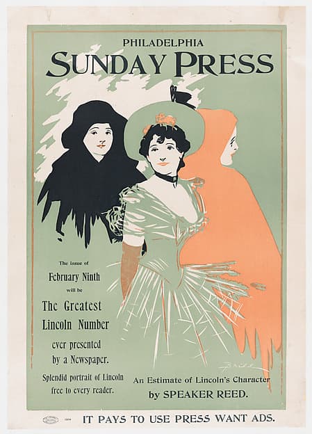 Advertisement for Philadelphia Sunday Press: Ferbruard 9, 1896