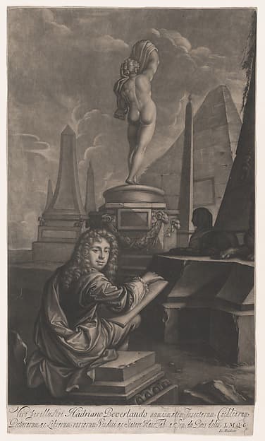 Portrait of Hadriaan Beverland Drawing a Sculpture of the Callipygian Venus