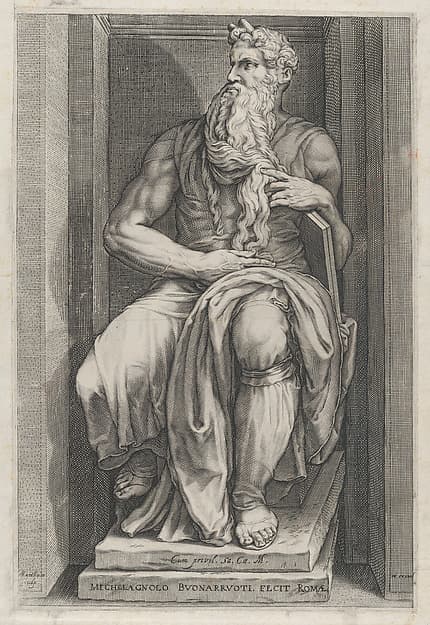 Speculum Romanae Magnificentiae: Moses after the sculpture by Michelangelo