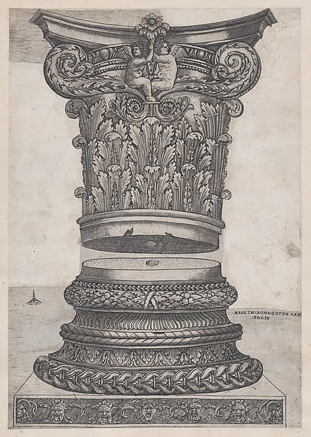 Speculum Romanae Magnificentiae: Decorated capital and base